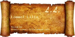 Lommel Lilla névjegykártya